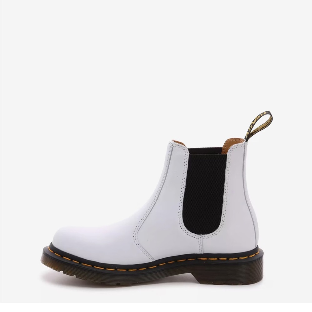 Dr. Martens Chelsea White Leather Ankle Boots